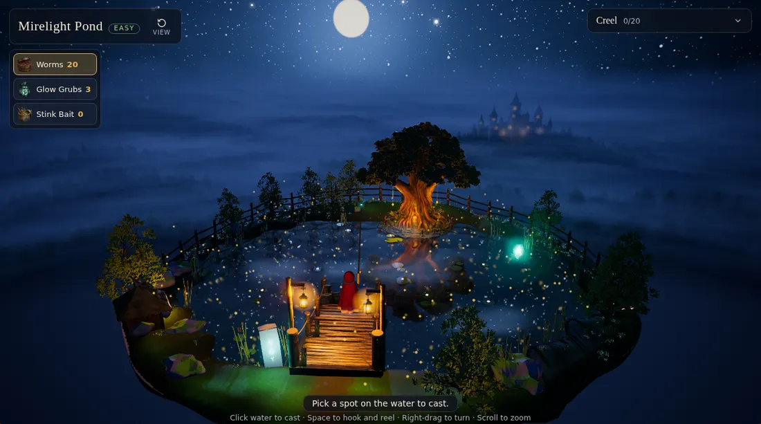 Fishing at Mirelight Pond in Ultimate Dominion